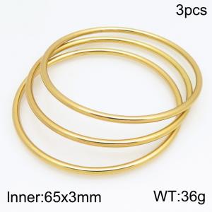 Stainless Steel Gold-plating Bangle - KB216260-SP
