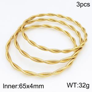 Stainless Steel Gold-plating Bangle - KB216261-SP