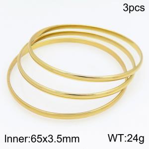 Stainless Steel Gold-plating Bangle - KB216262-SP