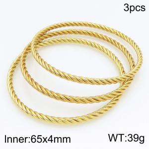 Stainless Steel Gold-plating Bangle - KB216263-SP