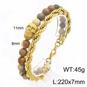 Stainless Skull Bracelet - KB216423-Z