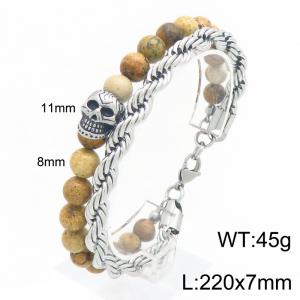 Stainless Skull Bracelet - KB216424-Z