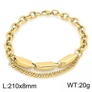 Stainless Steel Gold-plating Bracelet - KB216747-TSC
