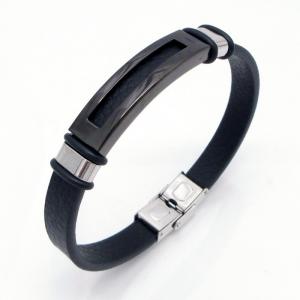 Stainless Steel Leather Bracelet - KB218250-GSD