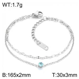 Dainty Double Chain Stainless Steel Bracelet, Minimalist Stackable Daily Wear Bracelet for Her - KB218507-KFC