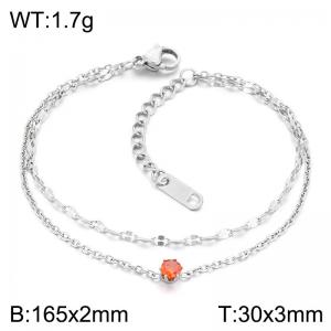 Dainty Double Chain Stainless Steel Bracelet, Minimalist Stackable Daily Wear Bracelet for Her - KB218514-KFC