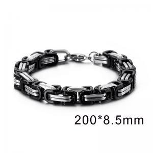 Emperor Chain, Emperor Bracelet, Stainless Steel Square Buckle, Cuban Black-plating Bracelet - KB25368-H