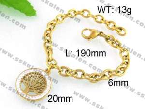 Stainless Steel Gold-plating Bracelet - KB42078-Z