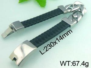 Stainless Steel Leather Bracelet - KB47348-D