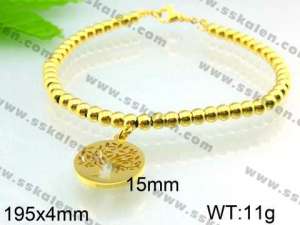 Stainless Steel Gold-plating Bracelet - KB49057-Z