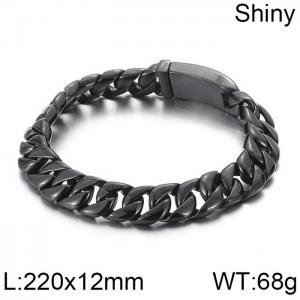 Stainless Steel Black-plating Bracelet - KB49343-D