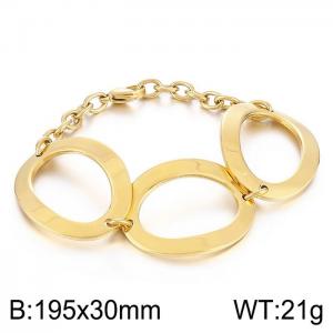 Luxury and exaggerated stainless steel disc combination thick Gold-plating Bracelet - KB50193-Z
