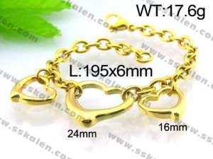 Stainless Steel Gold-plating Bracelet - KB50195-Z