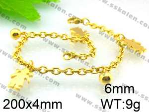 Stainless Steel Gold-plating Bracelet - KB51192-Z