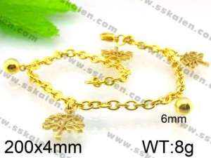 Stainless Steel Gold-plating Bracelet - KB51198-Z