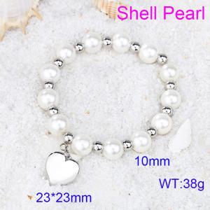 Elastic Bracelet Love Shell Pearl Bracelet Valentine's Day Gift - KB54108-Z