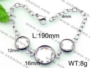 Stainless Steel Stone Bracelet - KB55171-Z