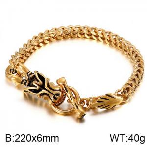 Stainless Steel Gold-plating Bracelet - KB55526-D