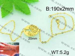 Stainless Steel Gold-plating Bracelet  - KB58043-Z