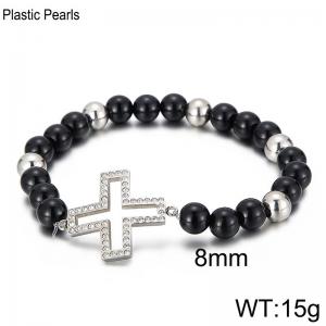 Stainless Steel Stone Bracelet - KB59062-Z