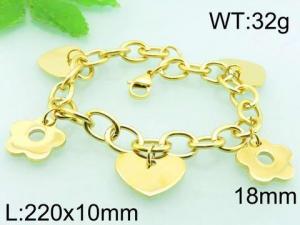 Stainless Steel Gold-plating Bracelet - KB59919-JM