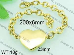 Stainless Steel Gold-plating Bracelet - KB61615-Z