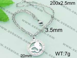 Stainless Steel Stone Bracelet - KB62847-Z