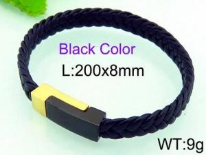 Stainless Steel Leather Bracelet - KB63852-SJ