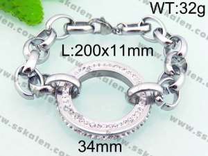 Stainless Steel Stone Bracelet - KB64184-Z