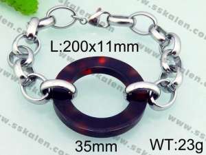 Stainless Steel Stone Bracelet - KB64186-Z