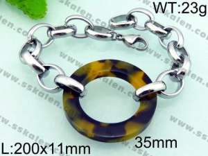 Stainless Steel Stone Bracelet - KB64187-Z