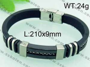 Stainless Steel Leather Bracelet - KB64518-LE