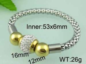 Stainless Steel Stone Bracelet - KB64804-K
