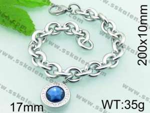 Stainless Steel Stone Bracelet - KB65160-Z