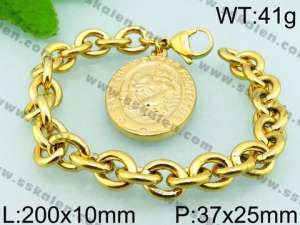 Stainless Steel Gold-plating Bracelet - KB65704-Z