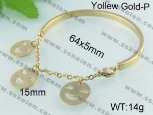 Stainless Steel Gold-plating Bracelet - KB65833-KC