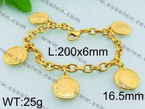Stainless Steel Gold-plating Bracelet - KB65864-Z