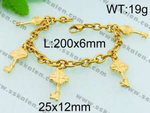 Stainless Steel Gold-plating Bracelet - KB65867-Z