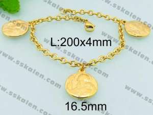 Stainless Steel Gold-plating Bracelet - KB65892-Z