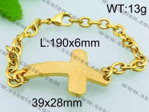 Stainless Steel Gold-plating Bracelet - KB65943-Z