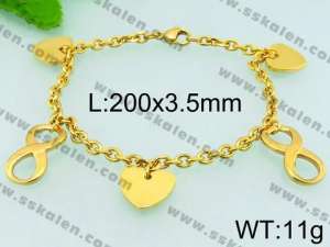 Stainless Steel Gold-plating Bracelet - KB65949-Z
