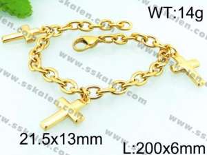 Stainless Steel Gold-plating Bracelet - KB66569-Z