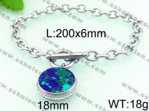 Stainless Steel Stone Bracelet - KB66574-Z