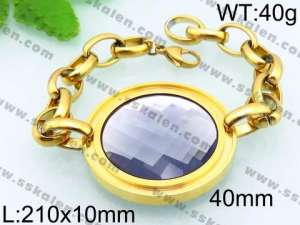 Stainless Steel Stone Bracelet - KB67042-Z