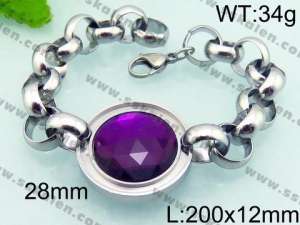 Stainless Steel Stone Bracelet - KB67046-Z