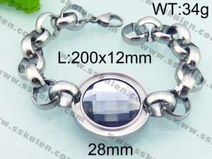 Stainless Steel Stone Bracelet - KB67048-Z