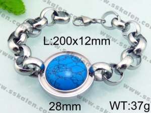 Stainless Steel Stone Bracelet - KB67049-Z