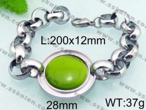 Stainless Steel Stone Bracelet - KB67052-Z