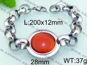 Stainless Steel Stone Bracelet - KB67053-Z