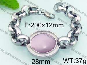 Stainless Steel Stone Bracelet - KB67054-Z